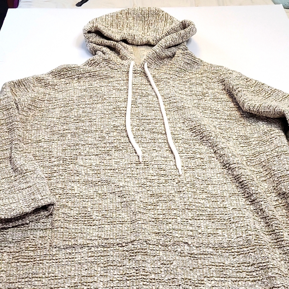 ST. John Women's longline hoodie sweater in a nubby boucle knit size Large